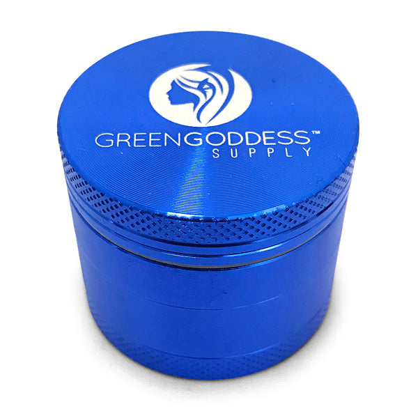 2.5 inch 4-Piece Aluminum Grinder - Blue – Green Goddess Supply