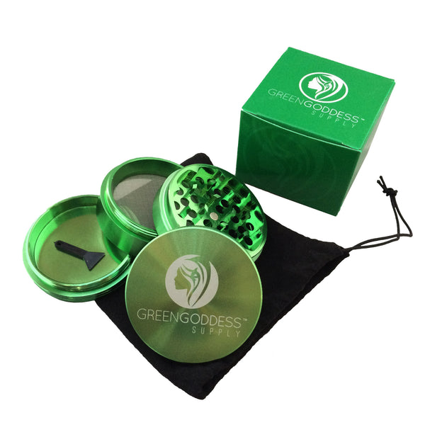 2.5 inch 4-Piece Aluminum Grinder - Blue – Green Goddess Supply